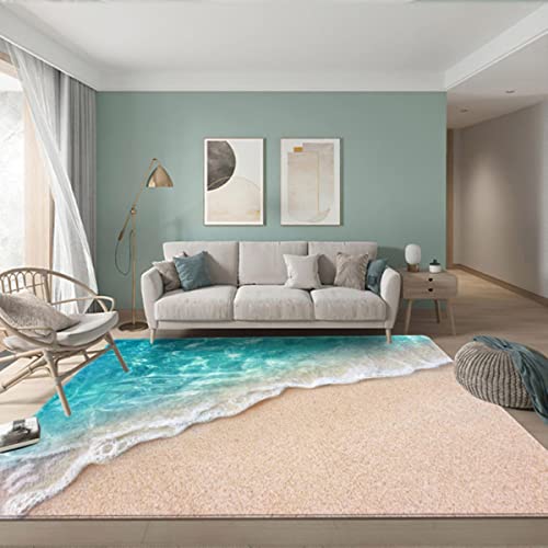 3D-Teppiche für Wohnzimmer, große Wellen, Strand, Kinderzimmer, blau, Küchenmatte, Bodenteppich, Moderne Eingangsmatte, Badezimmerteppiche, 1160 x 200 cm