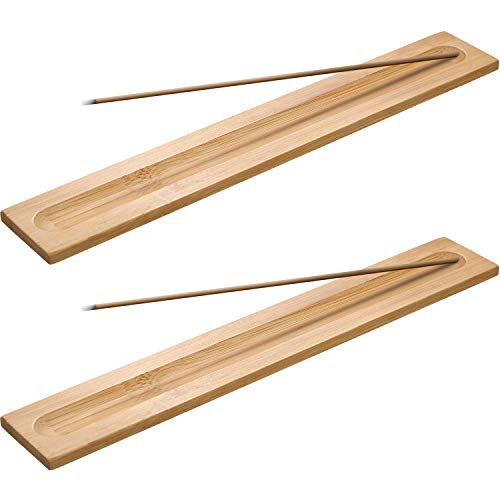 5 Stücke Bambus Holz Räucherstäbchen Halter Weihrauch Brenner Asche Fänger, 9,06 Zoll Lang (Holz Farbe)