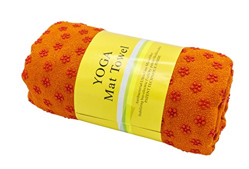 Yoga Handtuch orange, Breite: 61 cm, Länge: 183 cm, mit Anti-Rutsch-Noppen, Strandmatte, Fitnesstuch, Reisematte
