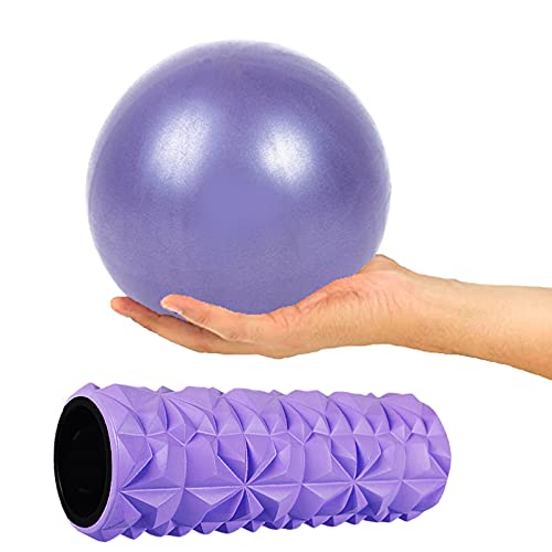 Lumanby Schaumstoffrolle Triggerpunkt Fitness Foam Roller Tiefengewebe Muskel Massage Roller Leichtgewicht Hohl Yoga Pilates Roller für Entspannung Muskeln, Balance Übungen, Schmerzlinderung (lila)