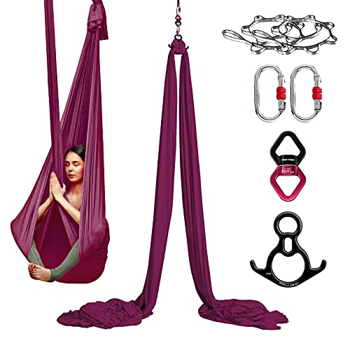 PRIOR FITNESS 8.2M Vertikaltuch Aerial yogatuch.Rocking Cloth-SGS Tested Yoga pendel Turnringe für Yoga Pilates und Gymnastik