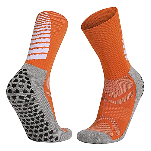 Anti-Rutsch-Socken mit Griffen, rutschfeste Socken, ideal für anstrengende Übungen, Yoga, Pilates, Sturzprävention, 2 Paar, Orange
