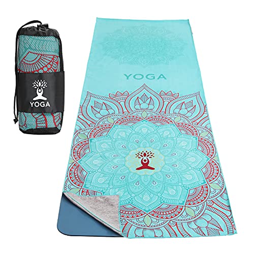 MoKo Yogamatten Handtuch, rutschfest Yoga Handtuch Auflage für Yogamatte Schweißabsorbierend Saugfähig...