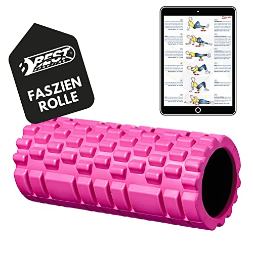 Best Sporting Faszienrolle Rücken 33cm I Faszienroller in lindgrün, pink oder schwarz I Pilates Rolle 900g I Rückenrolle Ø14cm I Schaumstoffrolle für Beweglichkeit und Durchblutung