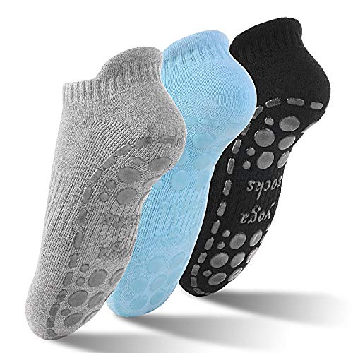 GOAMZ Yoga Socken rutschfeste Sportsocken für Damen mit Gummisohlen Atmungsaktivität ideal für Yoga Tanz...