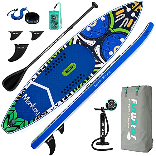 FunWater Aufblasbares Stand Up Paddle Board Surfbrett SUP Komplettes Paddleboard Zubehör Verstellbares...