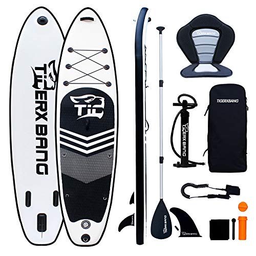 Tigerxbang SUP Board Stand Up Paddling Board | 10'6' 320x80x15cm | Kayak Seat| Komplettes aufblasbares Paddle...
