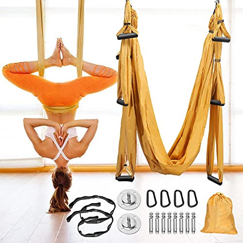 GJCrafts Aerial Yoga Swing, Karabiner mit 4 glatten Kanten, Aerial Yoga Hängematten-Set mit Deckenmontage Ausrüstung, ultrastarke Antigravitation Für Heimgymnastik Outdoor Heimgymnastik Fitness